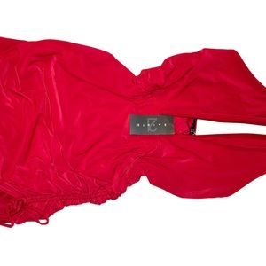 Red Scrunch up Dress, Size Large